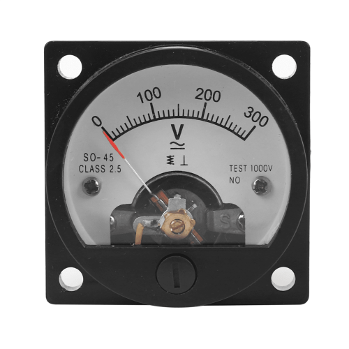 4x AC0-300V Rundes Analog-Einbaumessgerät Voltmeter Schwarz 1