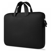 Husă pentru laptop Rubrum Rosa, cu burete respirabil, de 15,6", neagră