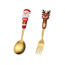 Kerstlepel- en vorkenset, kerstservies voor desserts, creatief kerstservies en cadeaus