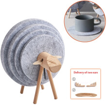 Federra12 peças, estilo ovelha, antiderrapante, para decoração de mesa, porta-copos, bases para bebidas, feltro, tapete para copo.
