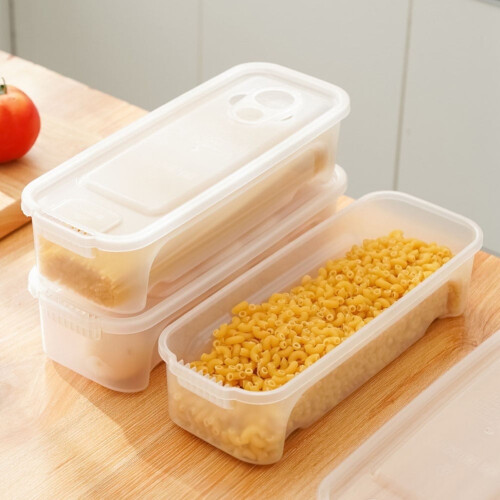 Magnetronbestendige pastakookdoos met afvoergat.