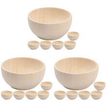 15 stuks houten kommetjes om zelf te maken voor kinderen, onafgewerkte kleine kommetjes, ongeverfde houten kommetjes, houten knutselkommetjes