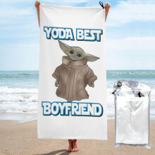 Yoda Beste Vriend Ooit Grappig Verjaardagscadeau Strandhanddoek Microvezel Badhanddoeken Zachte Stranddeken voor Optocht Zwemmen Yoga Dames Heren