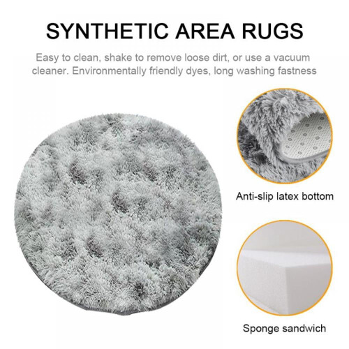 Forzero Fluffy Colorful Shag Round Area Rug Plush Carpet Για Παιδιά Κορίτσια Σαλόνι Υπνοδωμάτιο 2