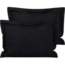 Flxxie Ultra Soft Microfiber Pillow Shams Set med 2, Queen 50 cm x 76 cm, Svart