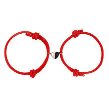 2er-Set Seilarmreifen, farbecht, hochwertige Verarbeitung, hübsches Armband mit magnetischem Herzanhänger für Paare