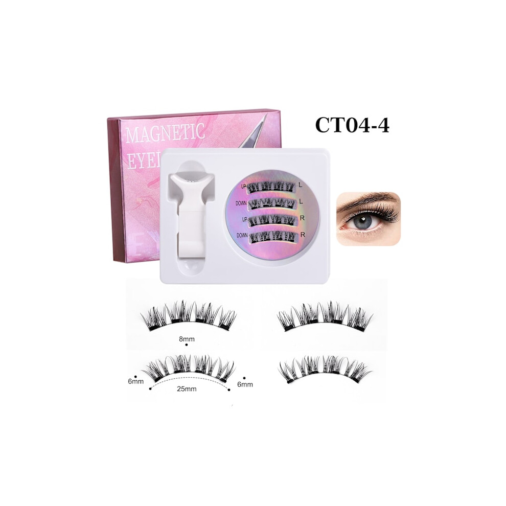 New European and American magnetic false eyelashes, upgraded positioning magnet eyelash set, thick eyelash set CT04-4