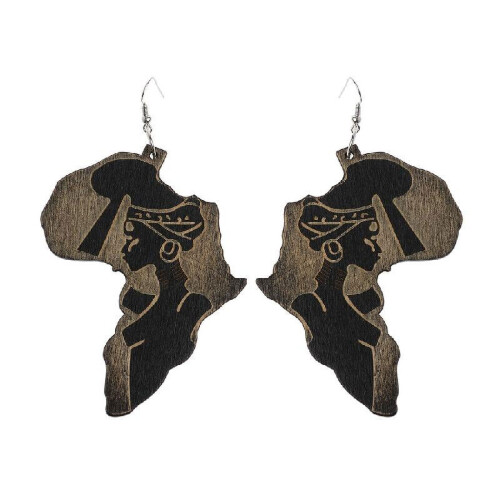 Pendientes de madera hipoalergénicos con forma irregular estilo punk de HOTYA.