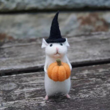 Ornament de șoarece din pâslă Honeeladyy, păpușă adorabilă de șoarece de Crăciun, decor de birou super moale și drăguț pentru casă,