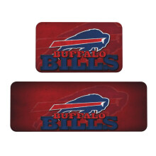 Covoraș de bucătărie din catifea cristalină cu logo-ul echipei de fotbal Bills, set de 2 piese, covoraș absorbant antiderapant pentru