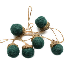 GadgetVLot Turn de pin din pâslă, bilă mică, con de pin, șir de ghinde, material DIY, pandantiv, ornament de Crăciun