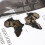 Pendientes de madera hipoalergénicos con forma irregular estilo punk de HOTYA. 4