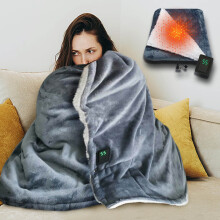 Daiosportswear Heizdecke mit 5V-Elektroantrieb, 3-stufiger digitaler Temperaturregelung, Timer, kompatibel mit USB-Powerbanks, ideal für Camping und