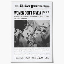 XFX Trendy The Times Poster, Ziar Vintage Alb-Negru, Artă de Perete Estetică Feministă pe Pânză, 24x36inch Neînrămat, Compatibil cu Barul