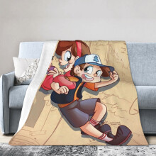 Gravity Falls -hotellihuopa, anime-huopa sängylle, sohvahuopa, erittäin pehmeä fleecehuopa makuuhuoneen olohuoneeseen, 60 x 50 tuumaa
