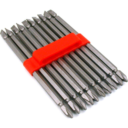 10 dobbeltsidige Phillips-skrutrekkerbits, 6"