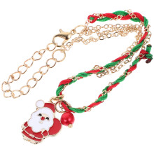 Handgebreide kerstarmband met kerstmanmotief, unisex, model Ms1389 (ms1389-1), kerstaccessoire, kerstbedeltje voor mannen en vrouwen