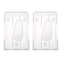 2x vertikální držák na odznaky z tvrdého plastu, dvojitý držák na průkazy, vícebarevný, průhledný, 10x6cm