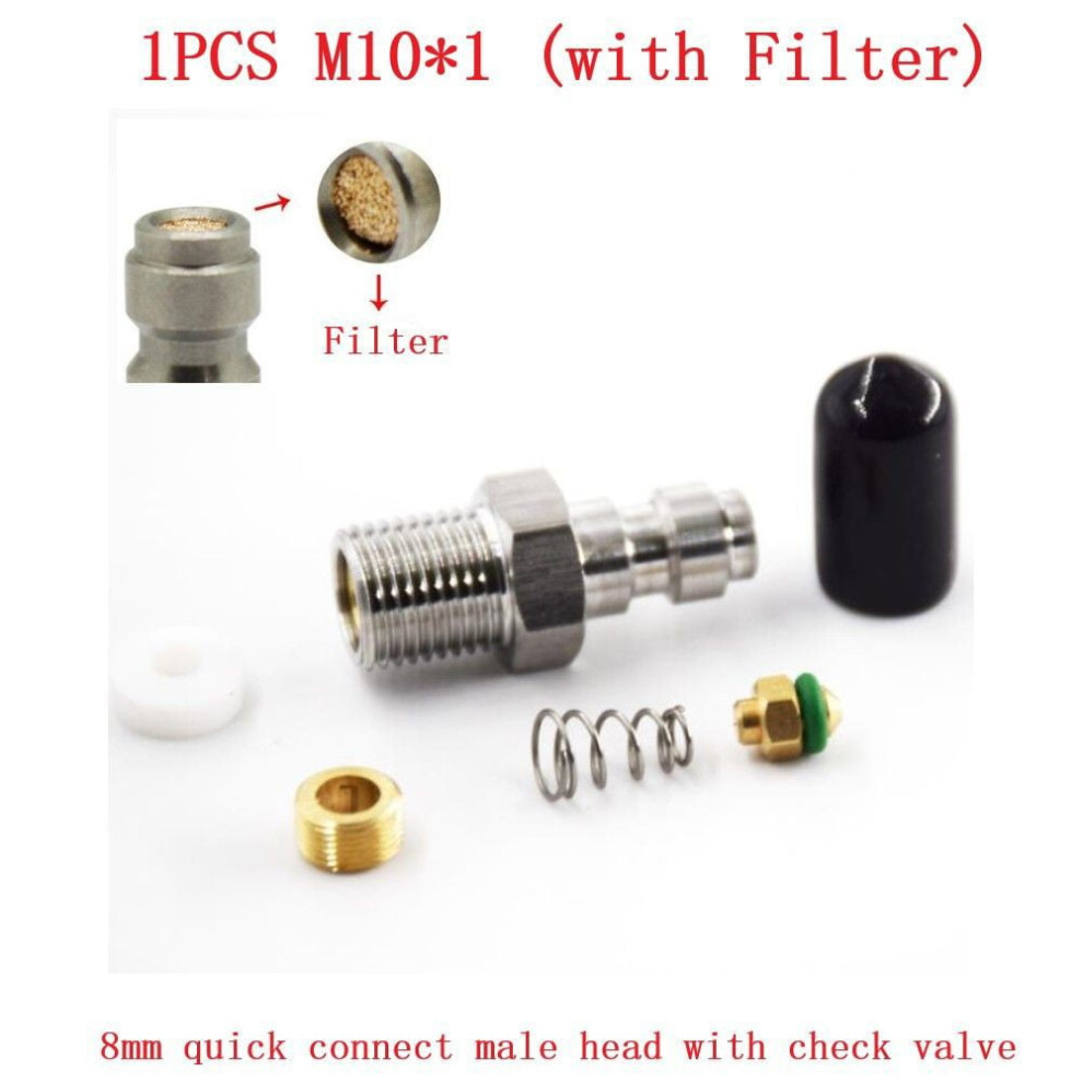 5Pcs 8Mm Quick Connect Check Valve Pcp Filling Joint With Filter M10*1 9191629463848