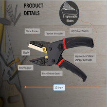 Heavy Duty Industrial Scissors with Locking Mechanism - 6-in-1 Multi-functional Cutter for Fiber, Soft Pipe, Iron Wire, Wood & Box