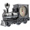 Eease Antique Locomotive Shape Alarm Clock Plastic Model Alarm Clock Creative Desktop Decor (Grey) 5