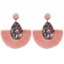 Pendientes colgantes de resina redondos con borlas, estilo bohemio étnico, 2022, joyería para mujer.