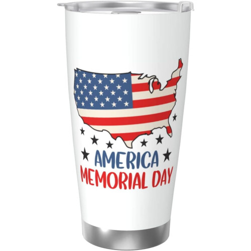 Κούπα καφέ Happy Memorial Day2024Remember&Honor 20oz από ανοξείδωτο ατσάλι με καπάκι, διπλό τοίχωμα, 1