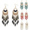 Brincos femininos estilo boho com pingente de lua crescente e borla. 4