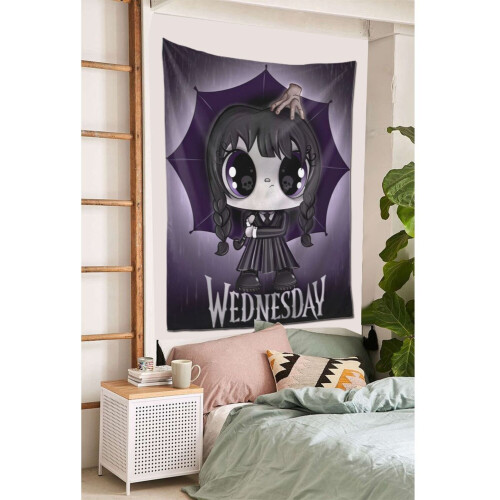Ταπισερί Wednesday Addams, Μεγάλο Banner, Κρεμαστές Ταπισερί, Αισθητική Αφίσα, Φόντο, Τέχνη, 2