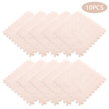 Conjunto de 10 tapetes de espuma EVA felpudos e macios, 30 cm x 30 cm, ideais para quarto infantil, área de brincar e exercícios.