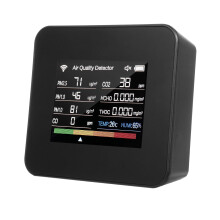 Détecteur WiFi 14-en-1 pour la qualité de l'air intérieur de Moobody : détecte le CO, les COVT, le HCHO, la température, l'humidité, les