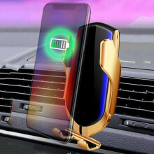Telefonholder til luftventilation, kompatibel med iPhone/kompatibel med Samsung, hurtigopladning med automatisk fastspænding til biltelefon