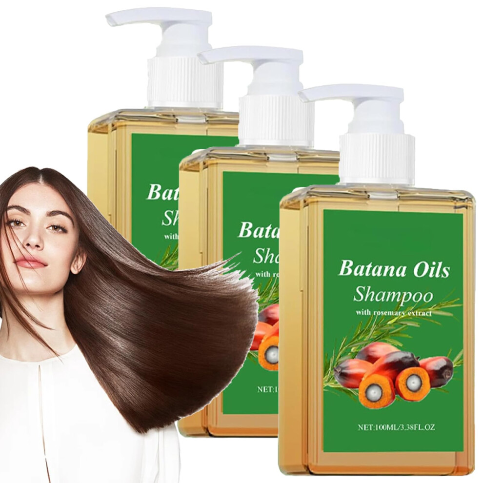 Batana Oil Shampoo with Rosemary for Hair Growth, Deep Hydration and Shine Boost, 3 pcs