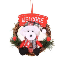 Julrea! Julkrans Dörrhängande Ornament Välkomstskylt Rottingvävd Girlang Jul & Nyår Hänge Heminredning Hantverk