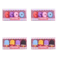 Lot de 4 gommes à effacer pour aliments et crayons, idéales comme récompenses pour enfants, fournitures scolaires et fêtes.