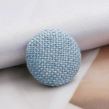10 pcs Shank Buttons Metal Buttons Clothing Diy Fabric Buttons Fabric Covered Linen Round Decorative light blue 20MM