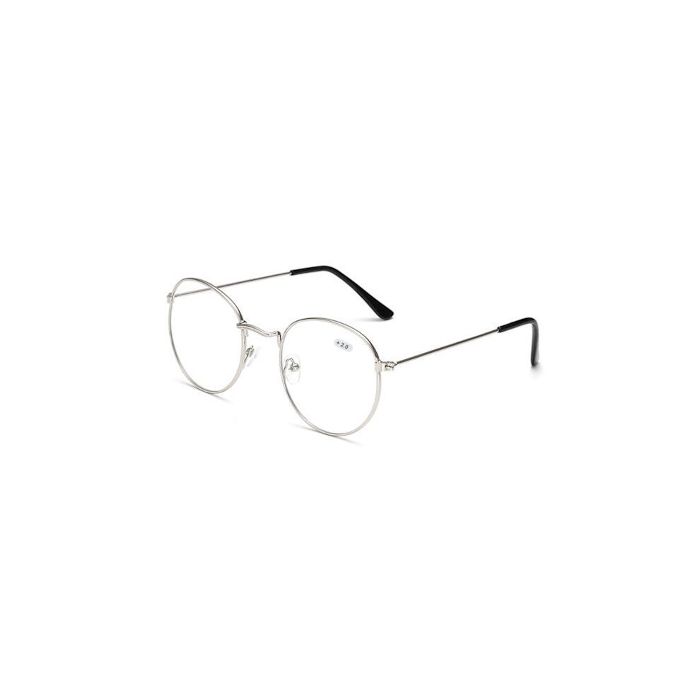 Retro Round Reading Glasses Glasses Strength 2.0 Silver silver