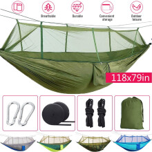 660lbs Double Person Camping Hammock Tent with Mosquito Net Hanging Bed Portable