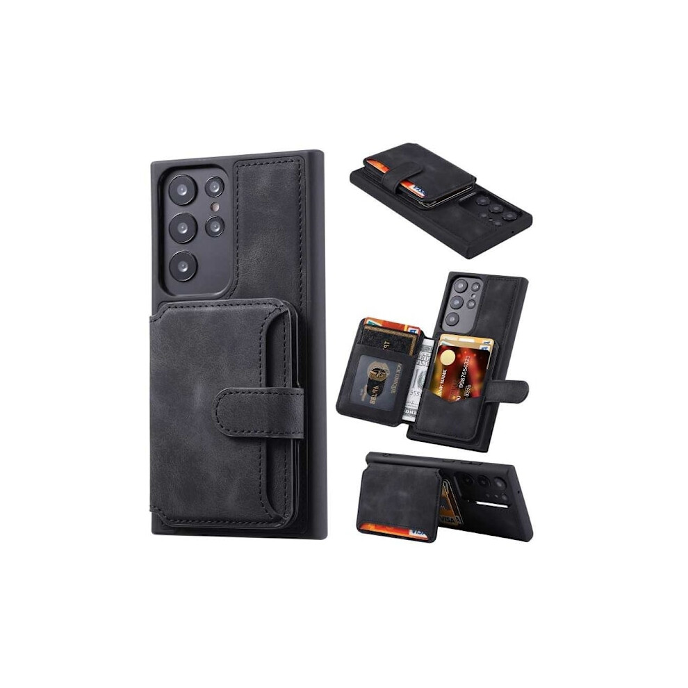 Compatible With Samsung S23 Ultra Shockproof Premium Case Rfid 7-Compartment Solid V6 Nordcell Black 9191629647415