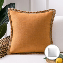 Phantoscope 18" x 18" Farmhouse Orange Polyester Throw Pillow