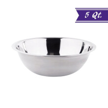 5 Quart Stainless Steel Mixing Bowl, Polished Mirror Finish Nesting Bowl
