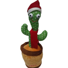 Dancing Cactus, Talking Toy, Repeats What You Say, Sings, Dances, Records, LED (120 Songs) Christmas