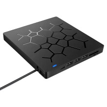Lecteur CD/DVD externe USB 3.0 Type-C 6 en 1 avec lecteurs optiques SD/TF et USB 3.0 pour PC et ordinateur portable