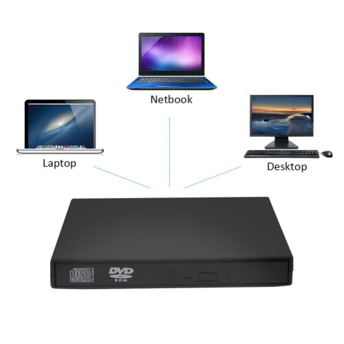 SUSUchens USB External CD VCD DVD Optical Drive Writer for PC Desktop Computer 2