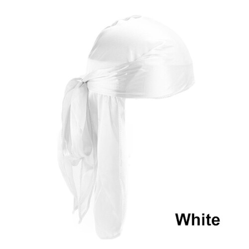Bandana Silk Durag Pirate hat WHITE white