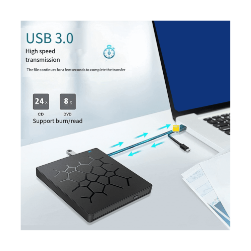 Εξωτερική μονάδα CD/DVD USB3.0Τύπος-C6σε1Μονάδα αναπαραγωγής DVD με οπτικές μονάδες SD/TF & 2