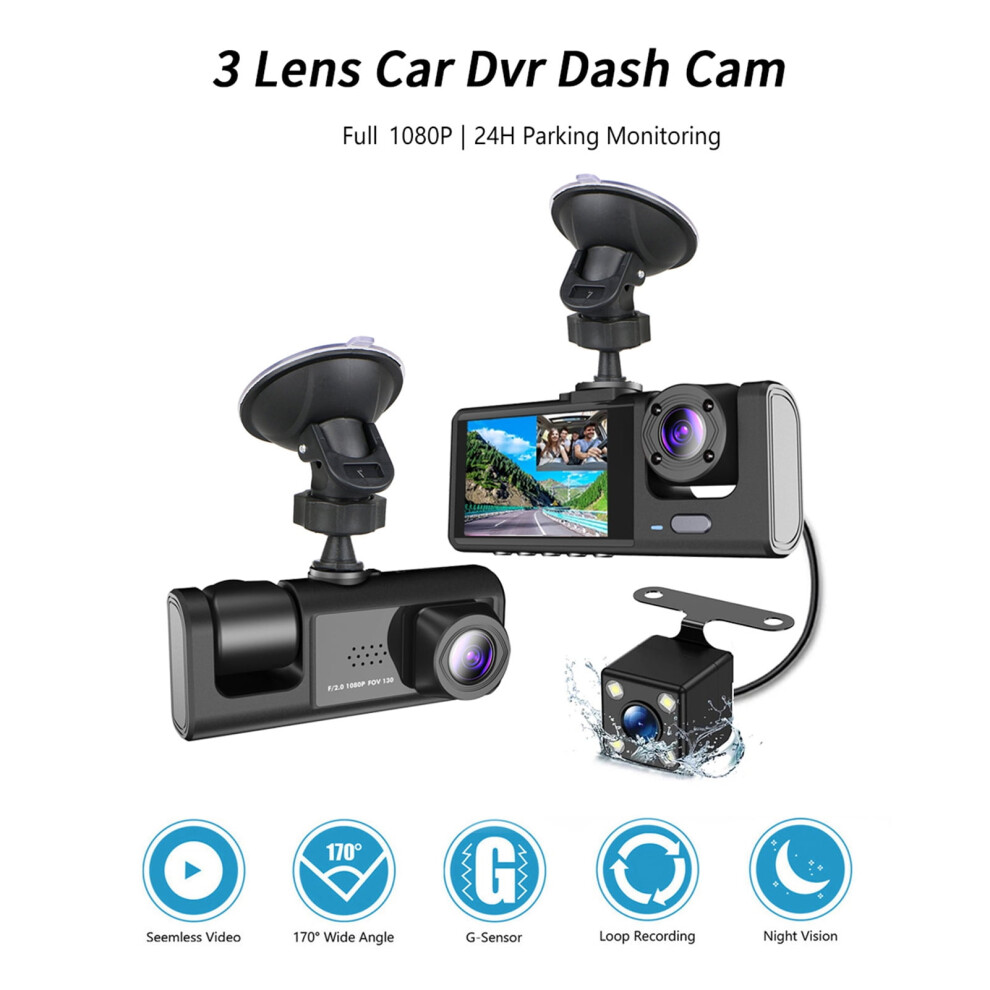 Moobody Versatile Dash Cam For Car Safety,3-In-1 Car Safety Dash Cam,1080P+720P+480P, Car Rearview Mirror 9191629720774