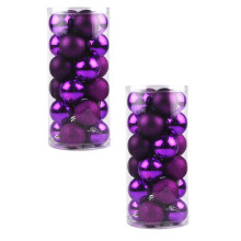 Xubond home decor 24Pcs Christmas Balls Baubles Party Xmas Tree Decorations Hanging Ornament Decor hanging decor Purple christmas