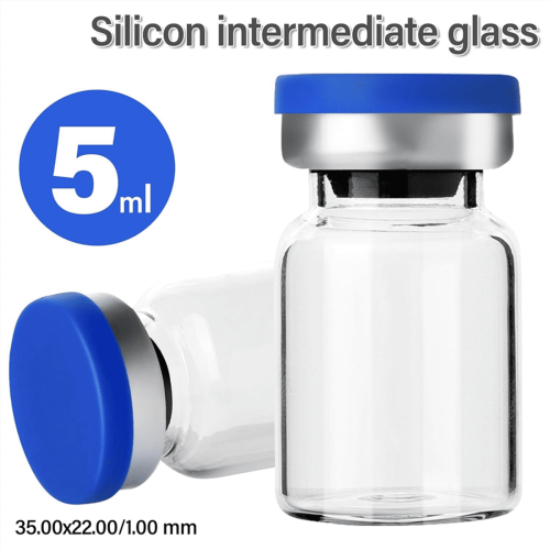 Sterile Empty Vials with Self Healing Injection Port,with Aluminum Plastic Cap,Sealed Empty Vials (5ML 10PCS) 1