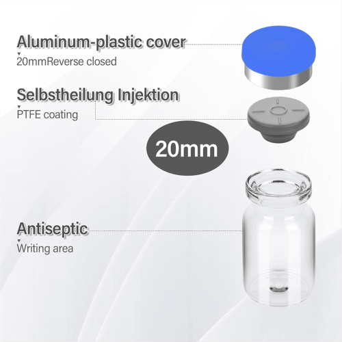 Sterile Empty Vials with Self Healing Injection Port,with Aluminum Plastic Cap,Sealed Empty Vials (5ML 10PCS) 2